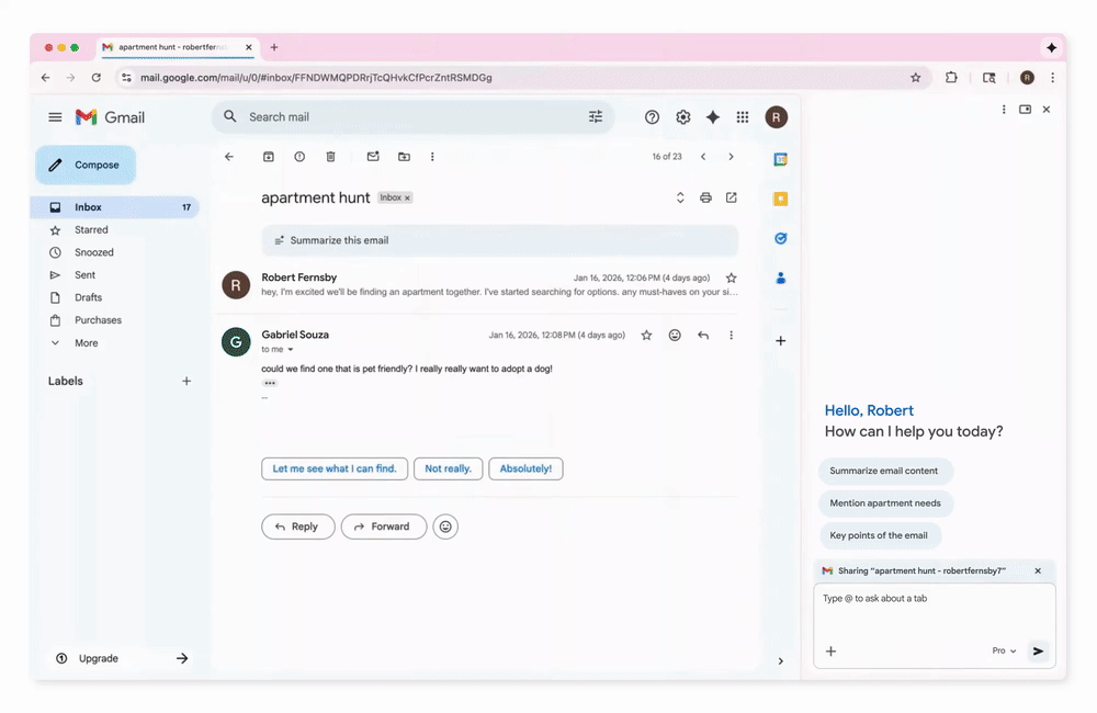 A new sidebar interface allows Chrome users to access Gemini from any of their open tabs.
