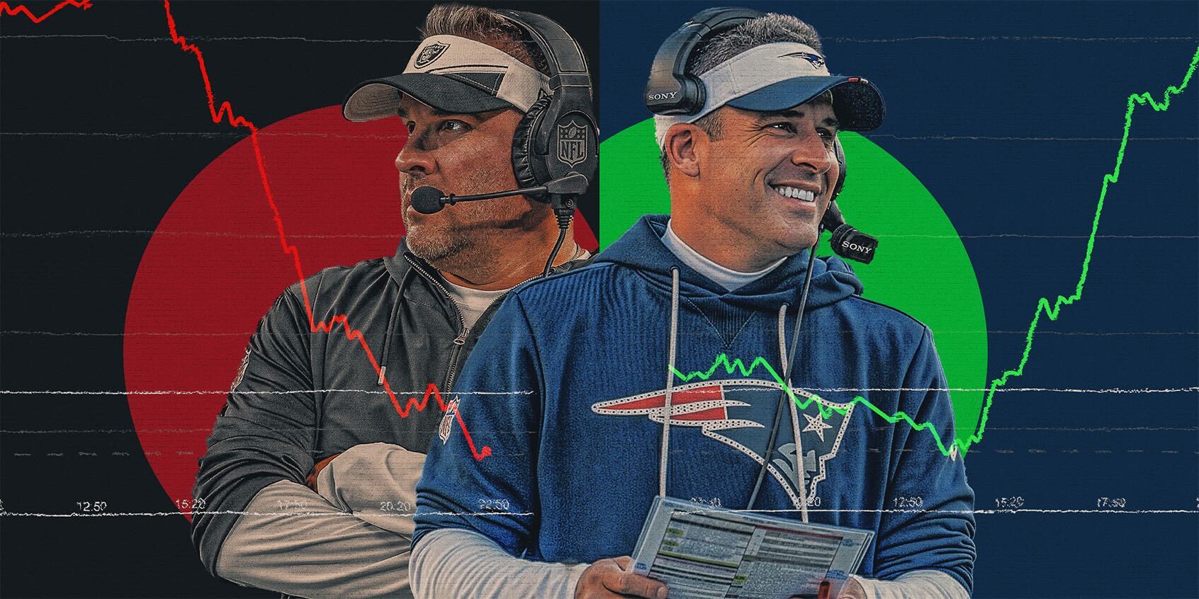 Josh McDaniels is chasing his seventh Super Bowl ring, and his fourth as a coordinator. (Yahoo Sports/Hassan Ahmad)