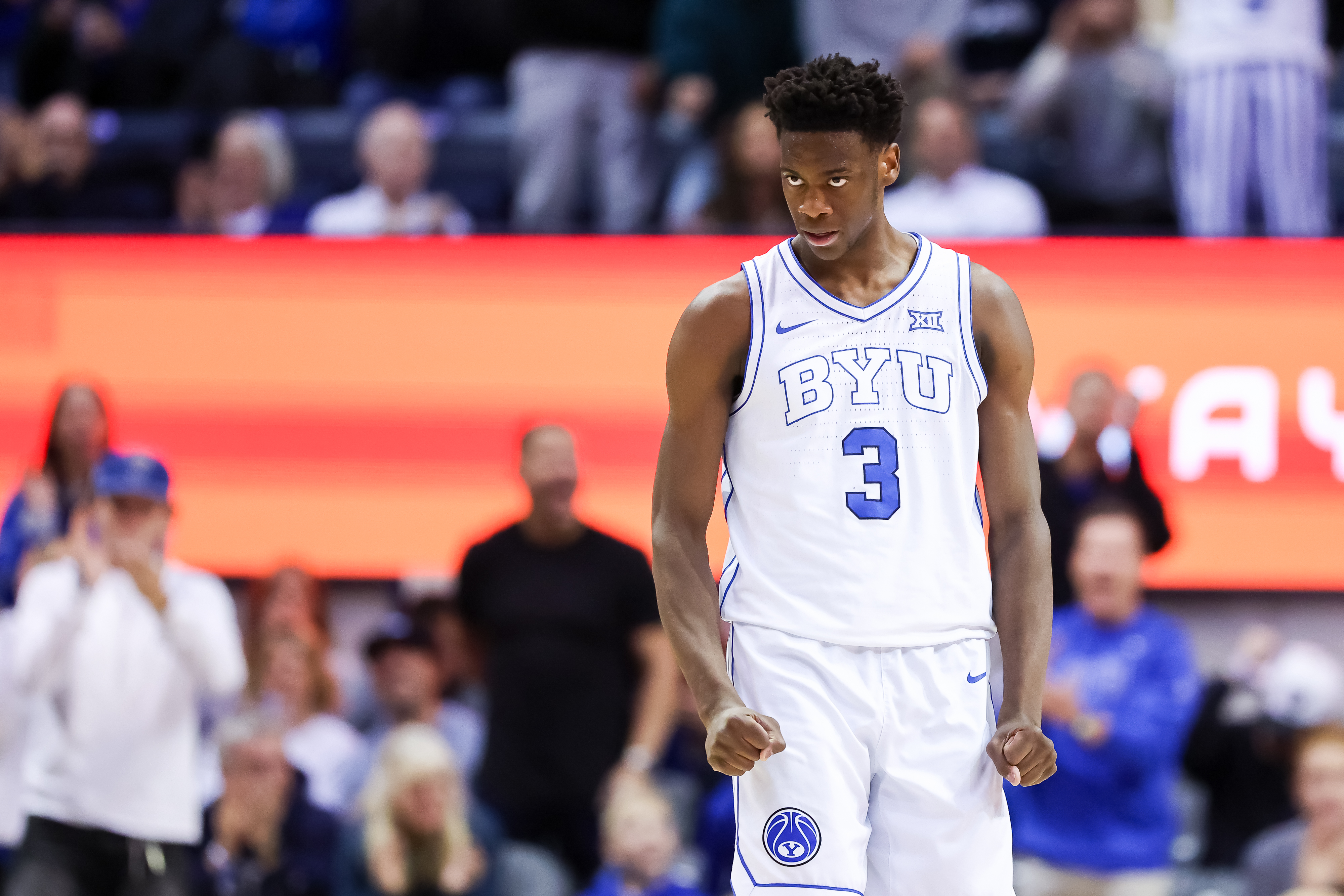 BYU freshman A.J. Dybantsa during a game earlier this month. (Bryan Byerly/ISI Photos via Getty Images)