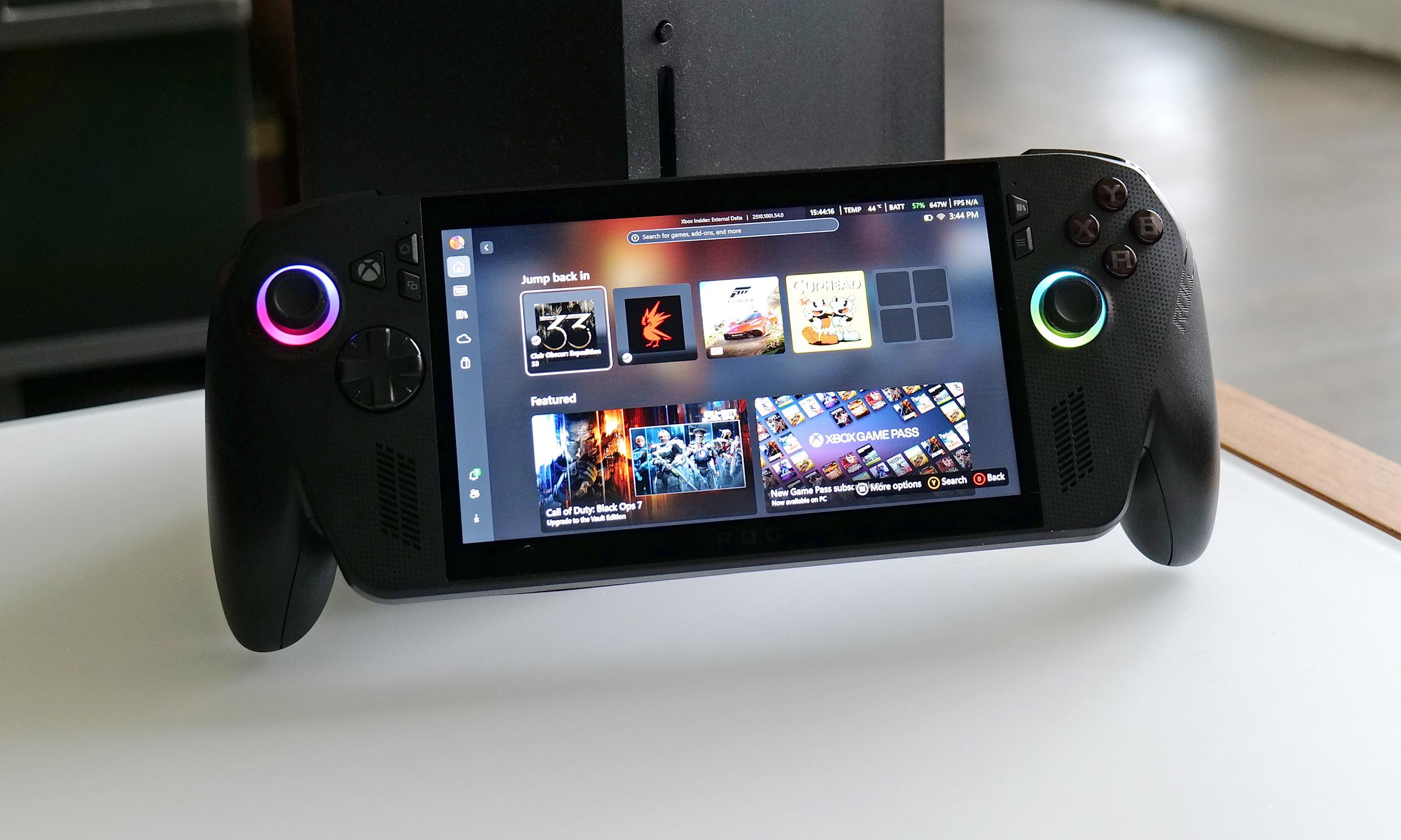 An Xbox Ally X running the Windows full screen experience.