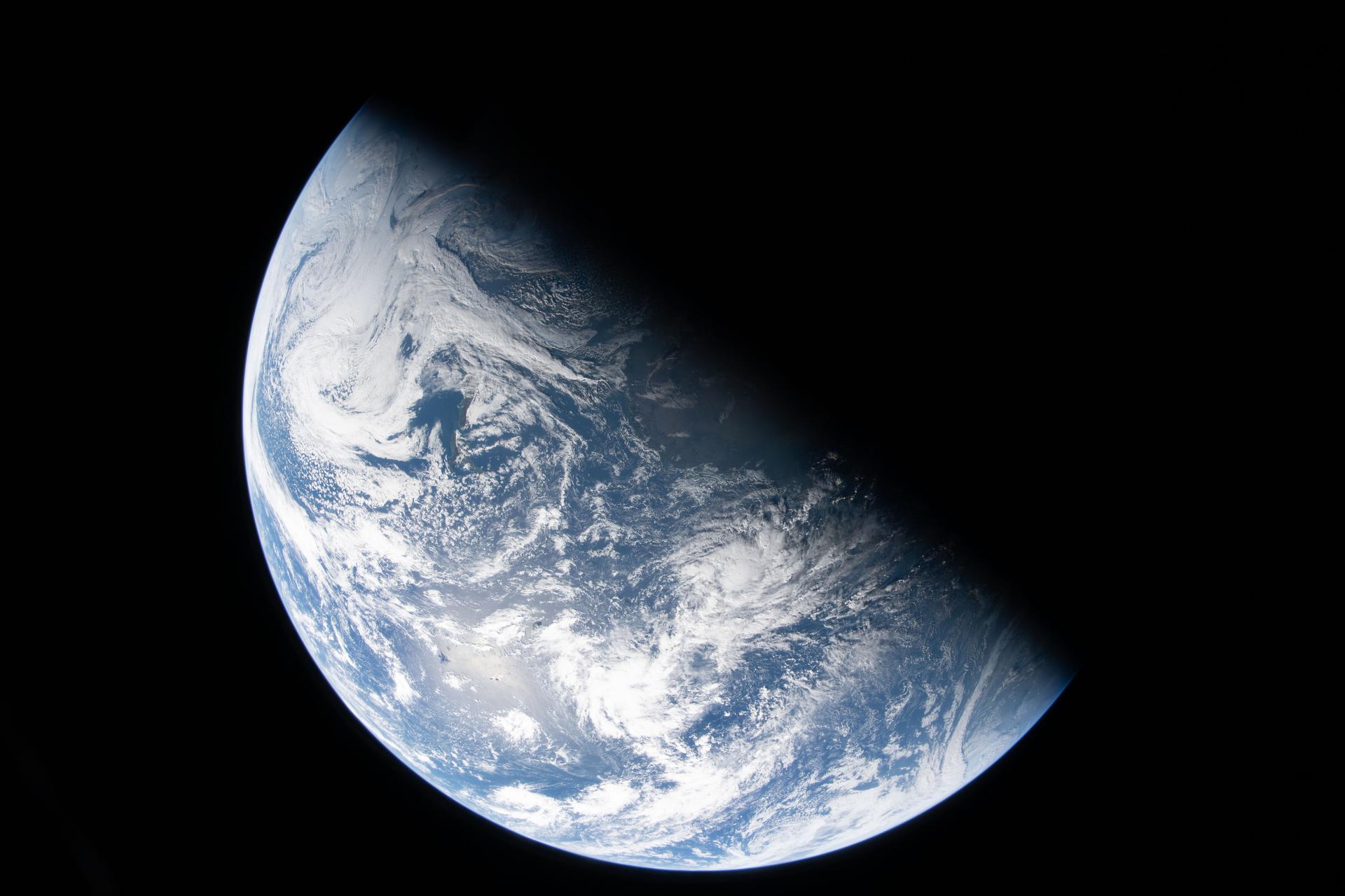 A partially eclipsed view of the Earth from Artemis II