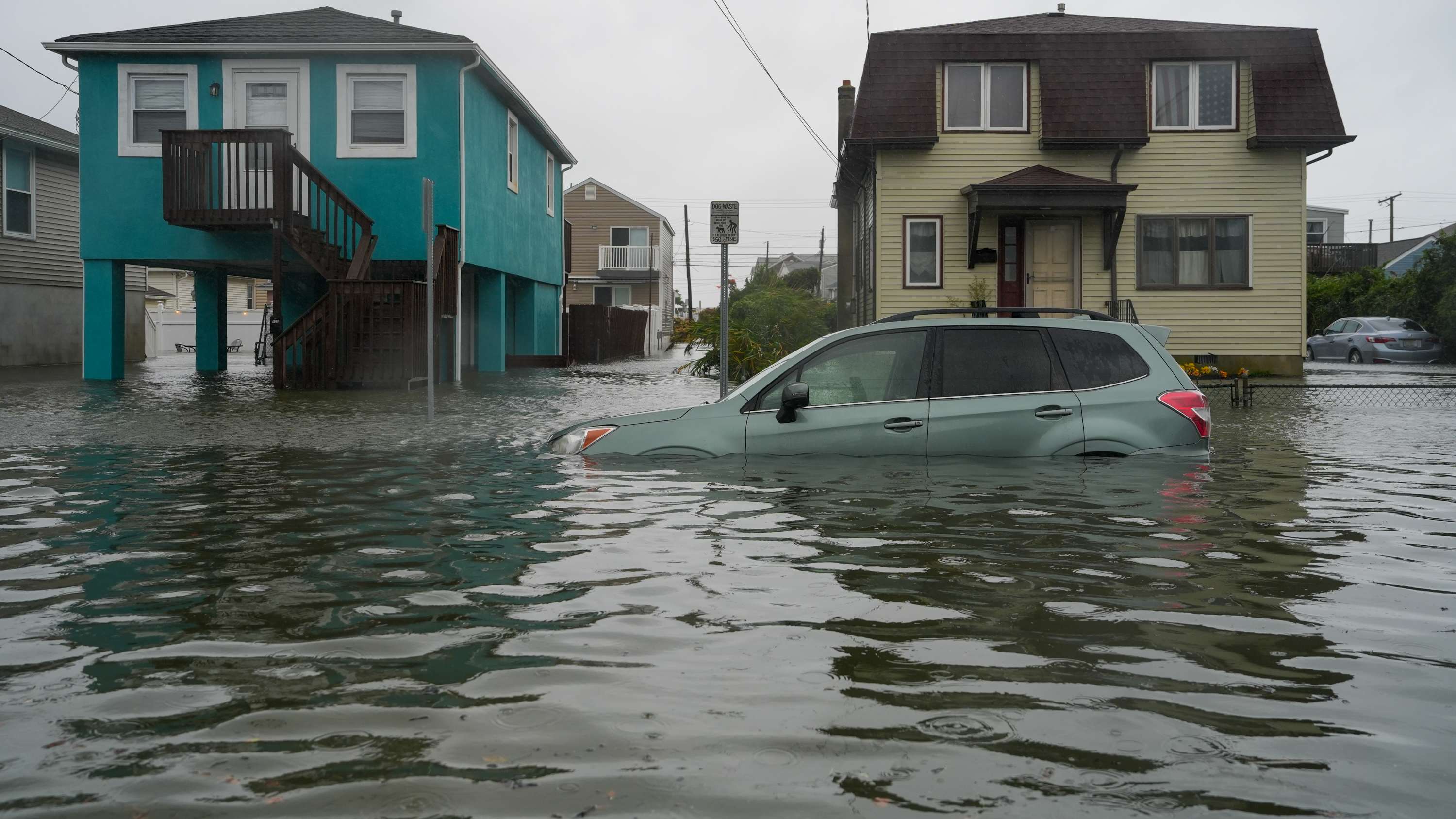 Roads flood in New Jersey, inundating some homes, as a nor’easter takes shape