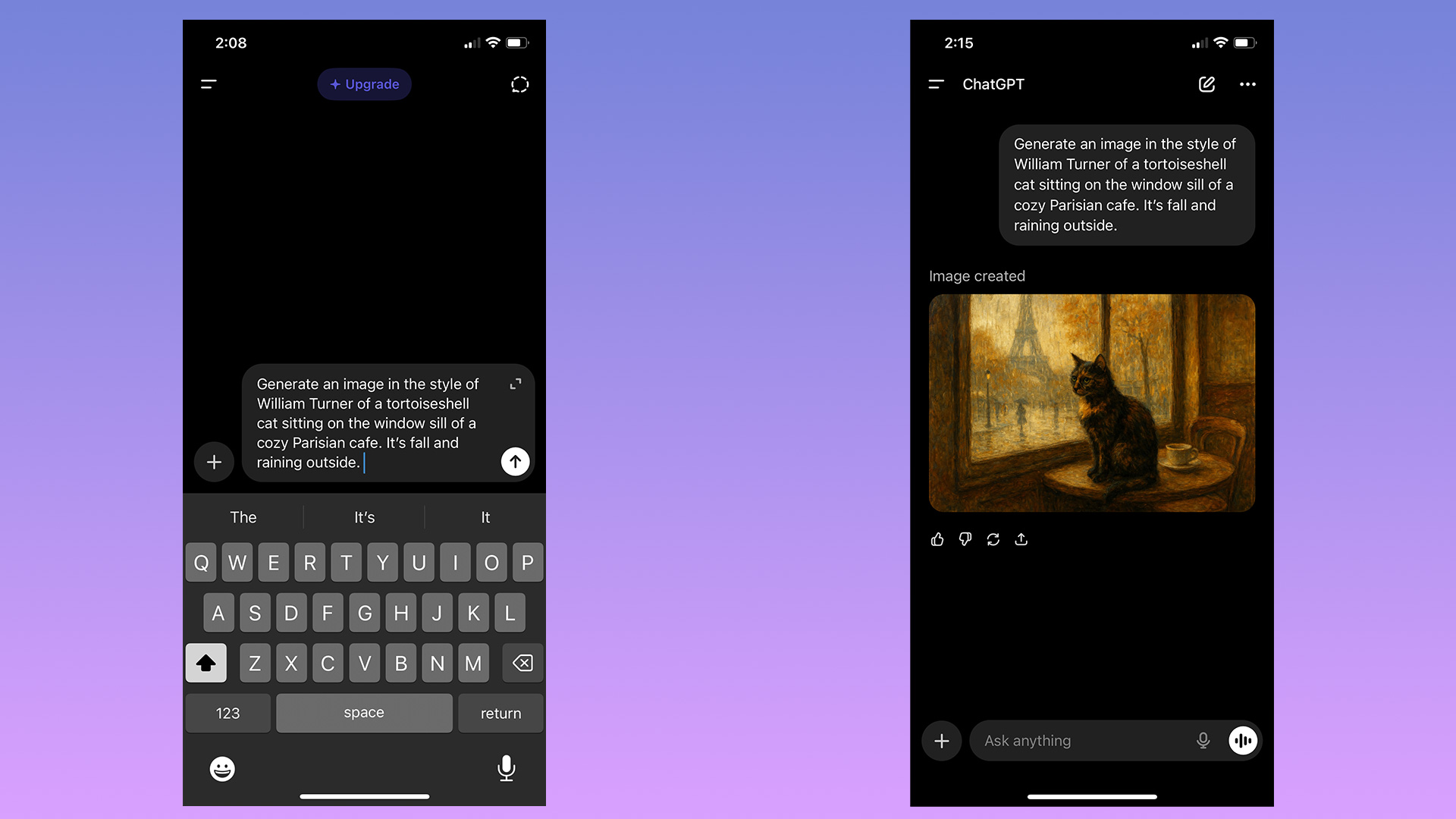 To begin making an image in ChatGPT, you can start by typing in the prompt bar. 