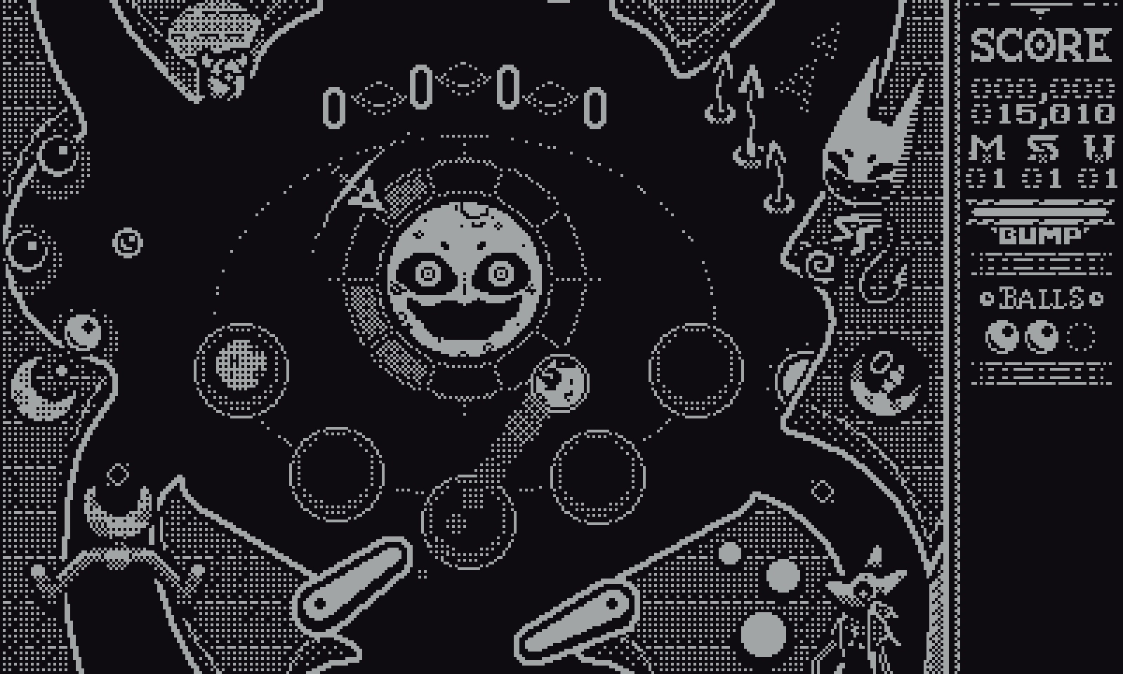 A screenshot of Devils on the Moon Pinball.