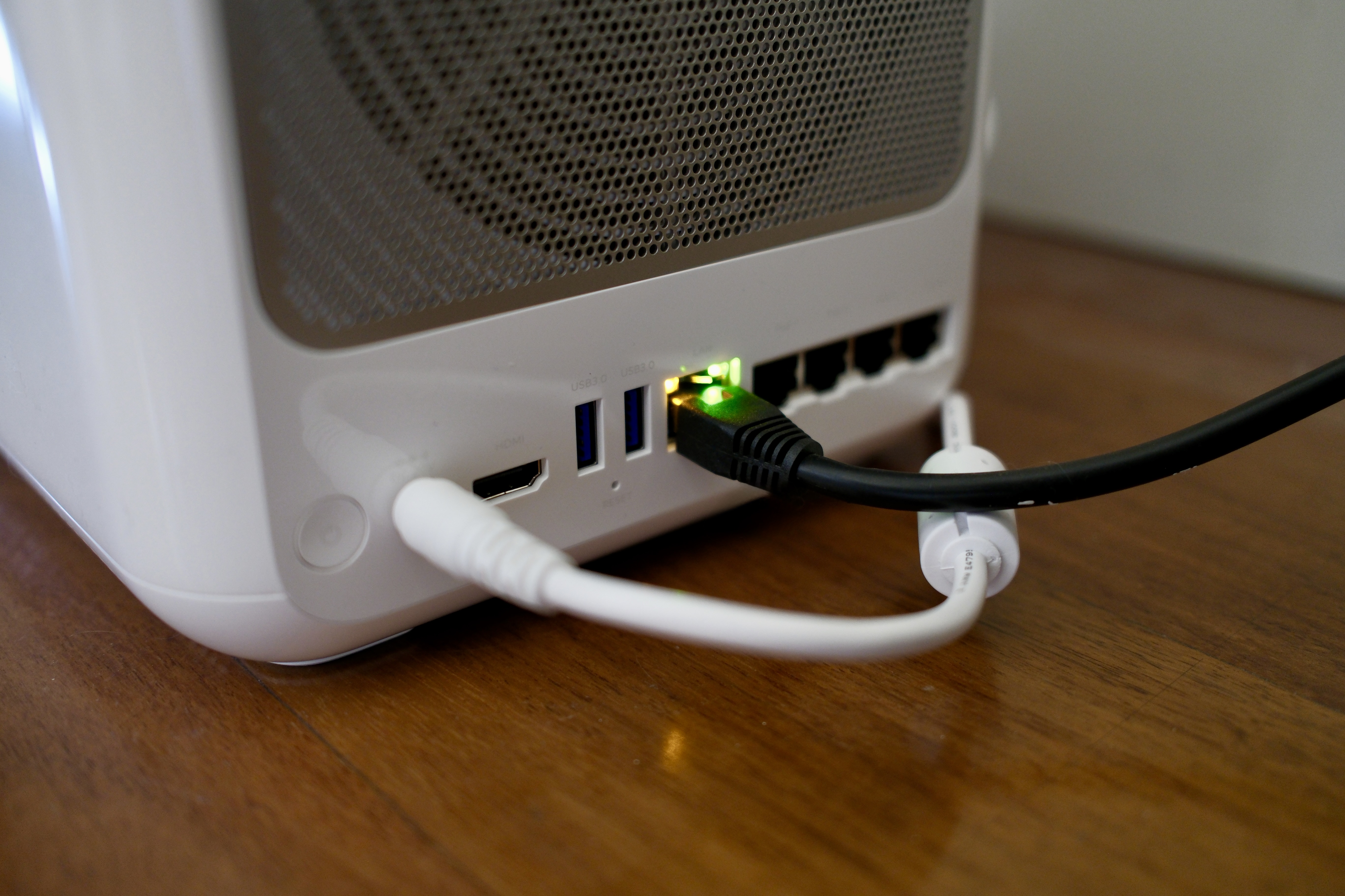 back of HA100 showing the available ports