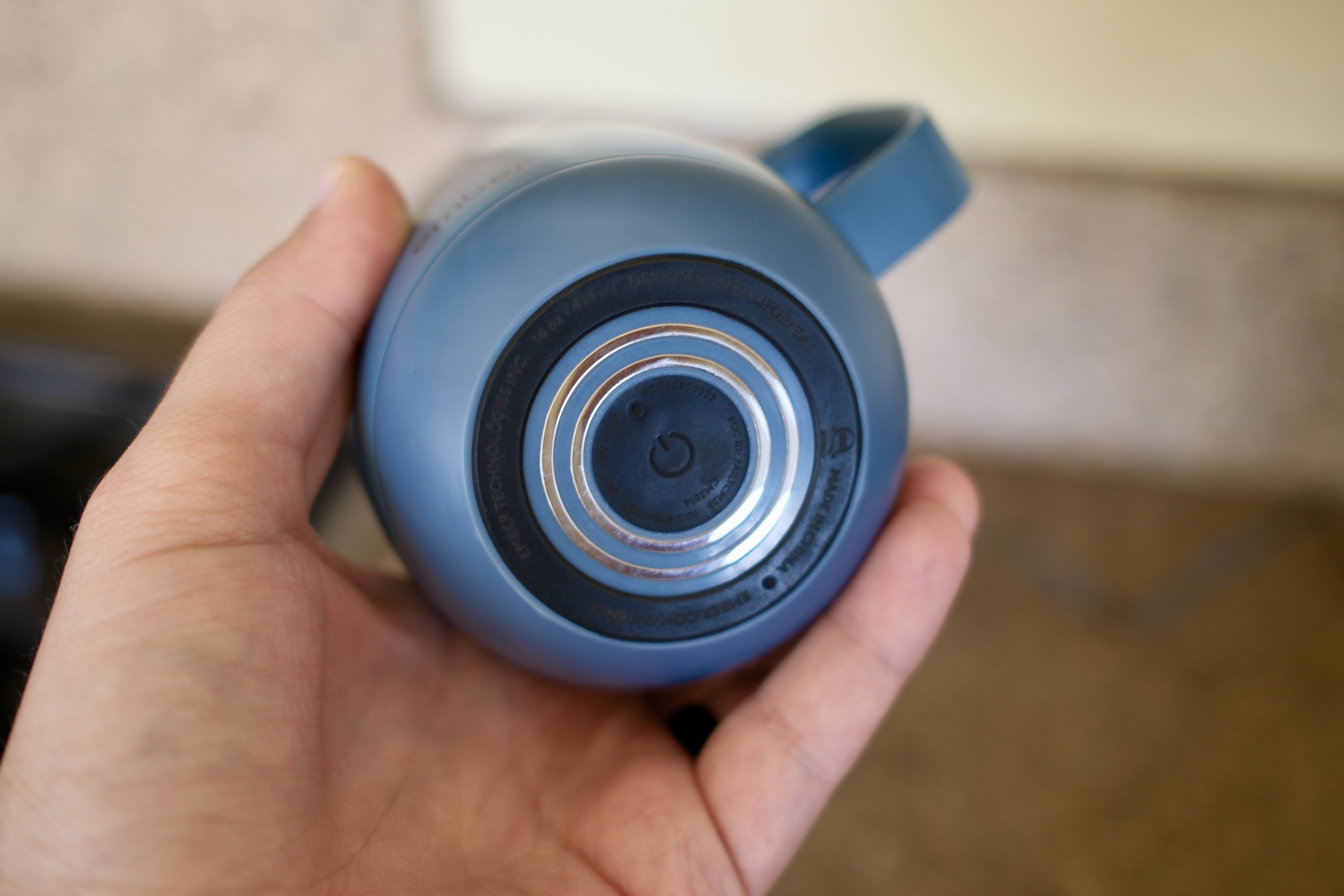 Bottom of Ember Mug 3 showing control button