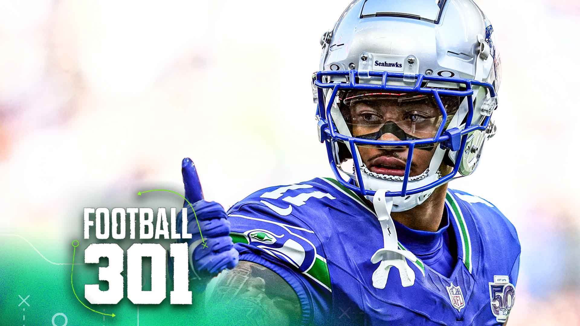 SEATTLE, WASHINGTON - OCTOBER 05: Jaxon Smith-Njigba #11 of the Seattle Seahawks gestures during the second half against the Tampa Bay Buccaneers at Lumen Field on October 05, 2025 in Seattle, Washington. (Photo by Soobum Im/Getty Images)