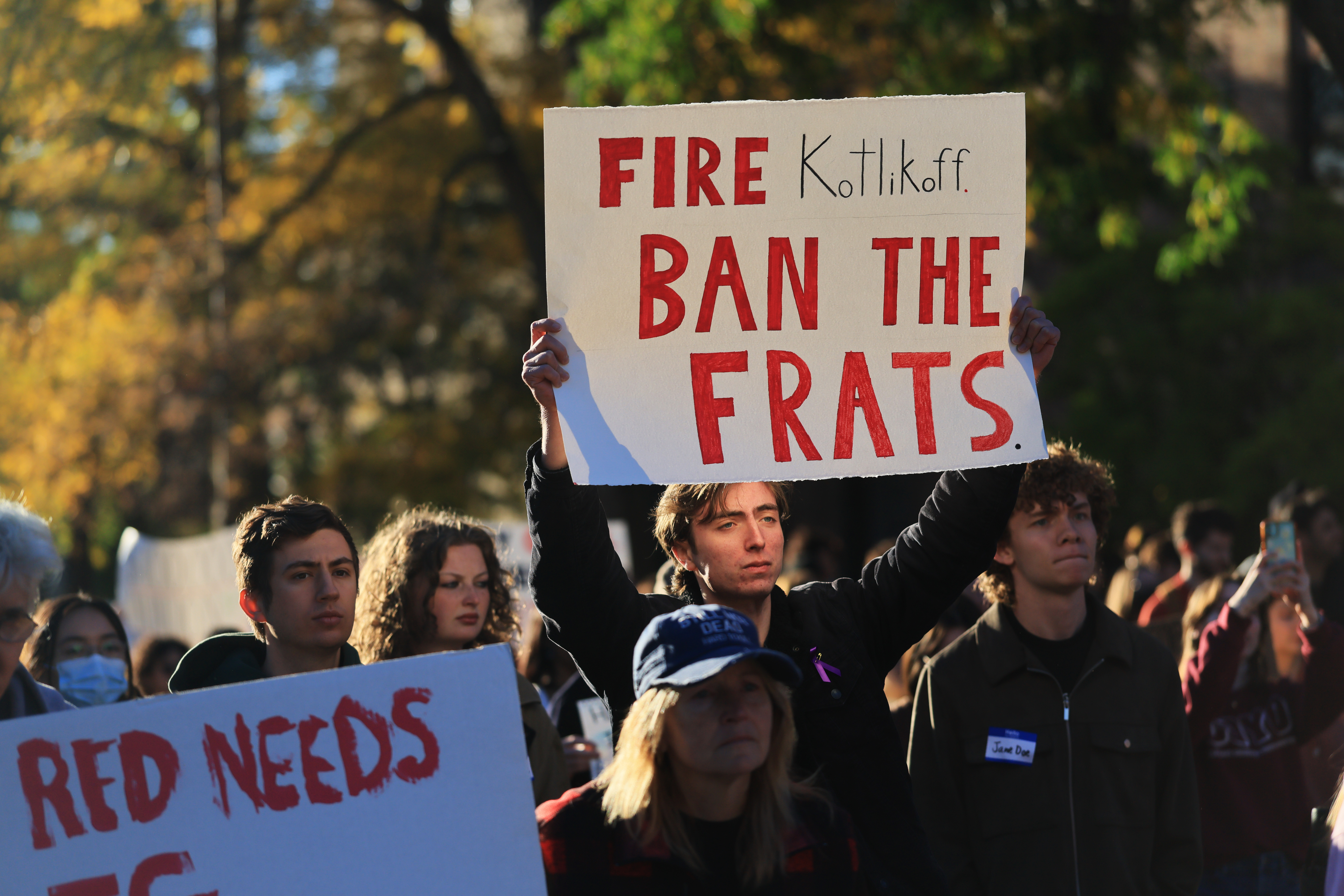 Cornell students participate in a campus rally on Oct. 5 protesting the university's handling of the "Jane Doe" case.