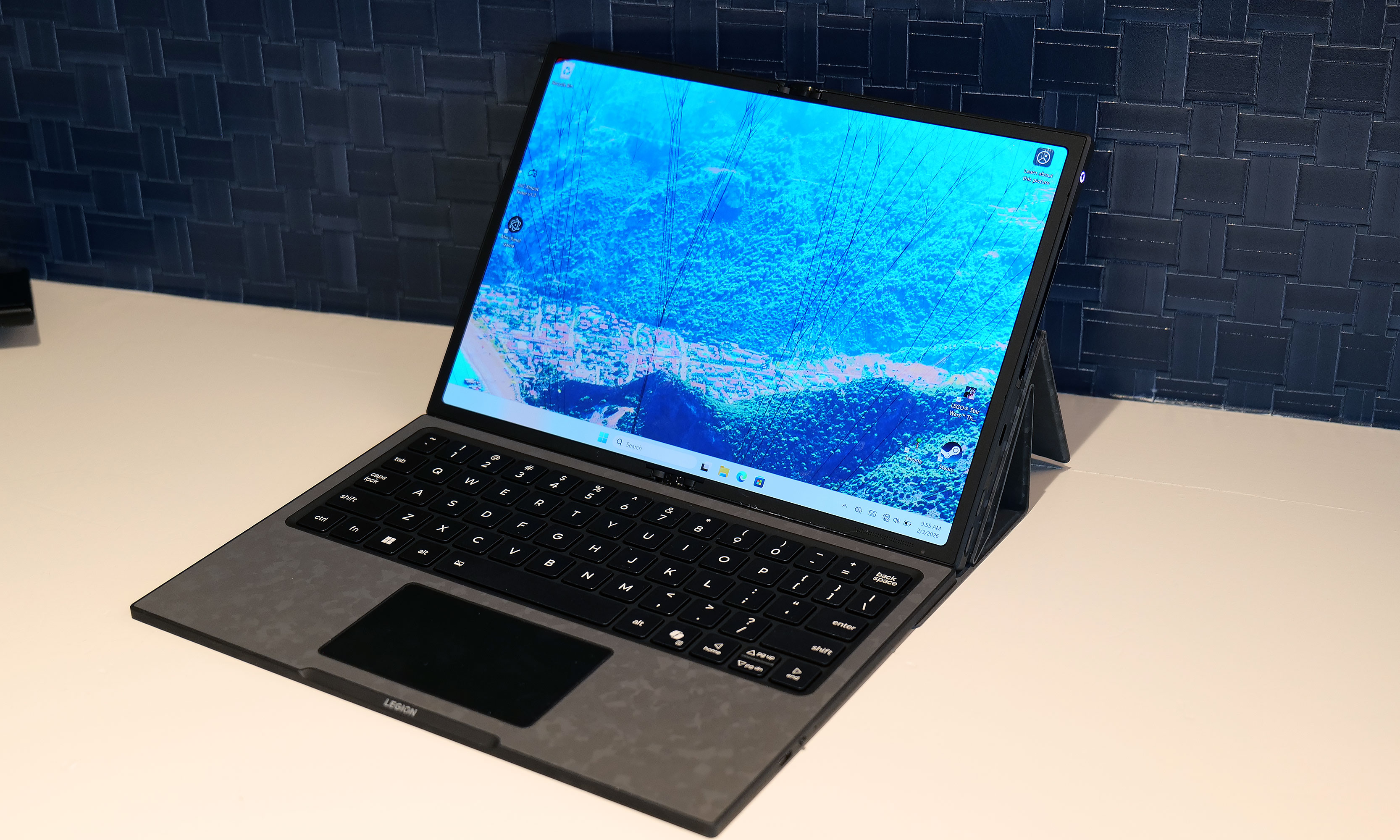 I really love how the Legion Go Fold can turn into a miniature laptop just by moving some of its accessories around. 