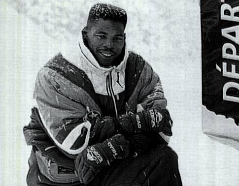 LA PLAGNE, FRANCE - FEBRUARY 1992: Herschel Walker of the UNited States during the XVI Winter Olympics circa February 1992 in La Plagne, France. Walker is better known as an NFL running back with the Minnesota Vikings.. (Photo by Sporting News via Getty Images via Getty Images)