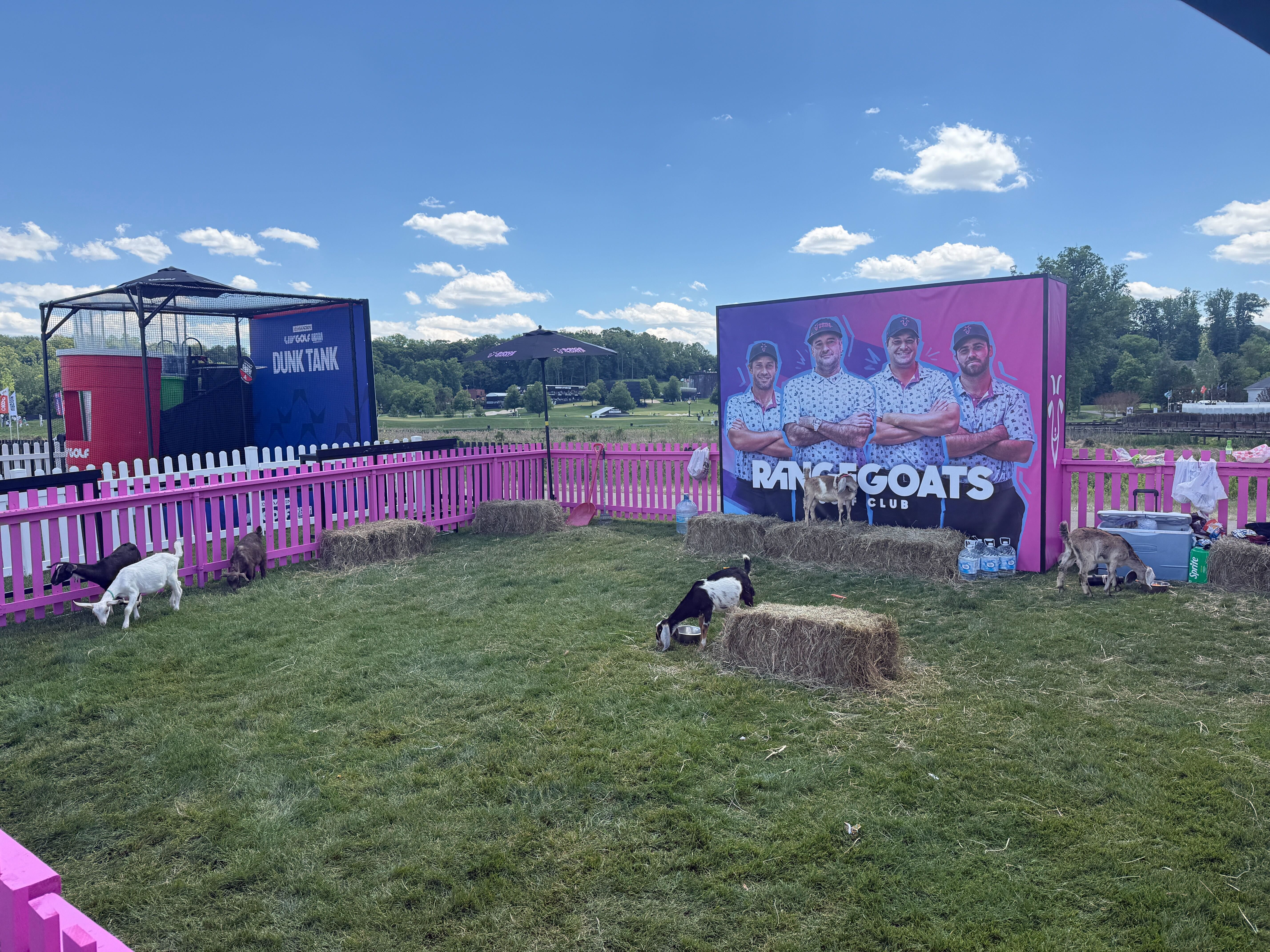 The Range Goats, captained by Bubba Watson, have their own side attraction at a LIV Golf tournament.