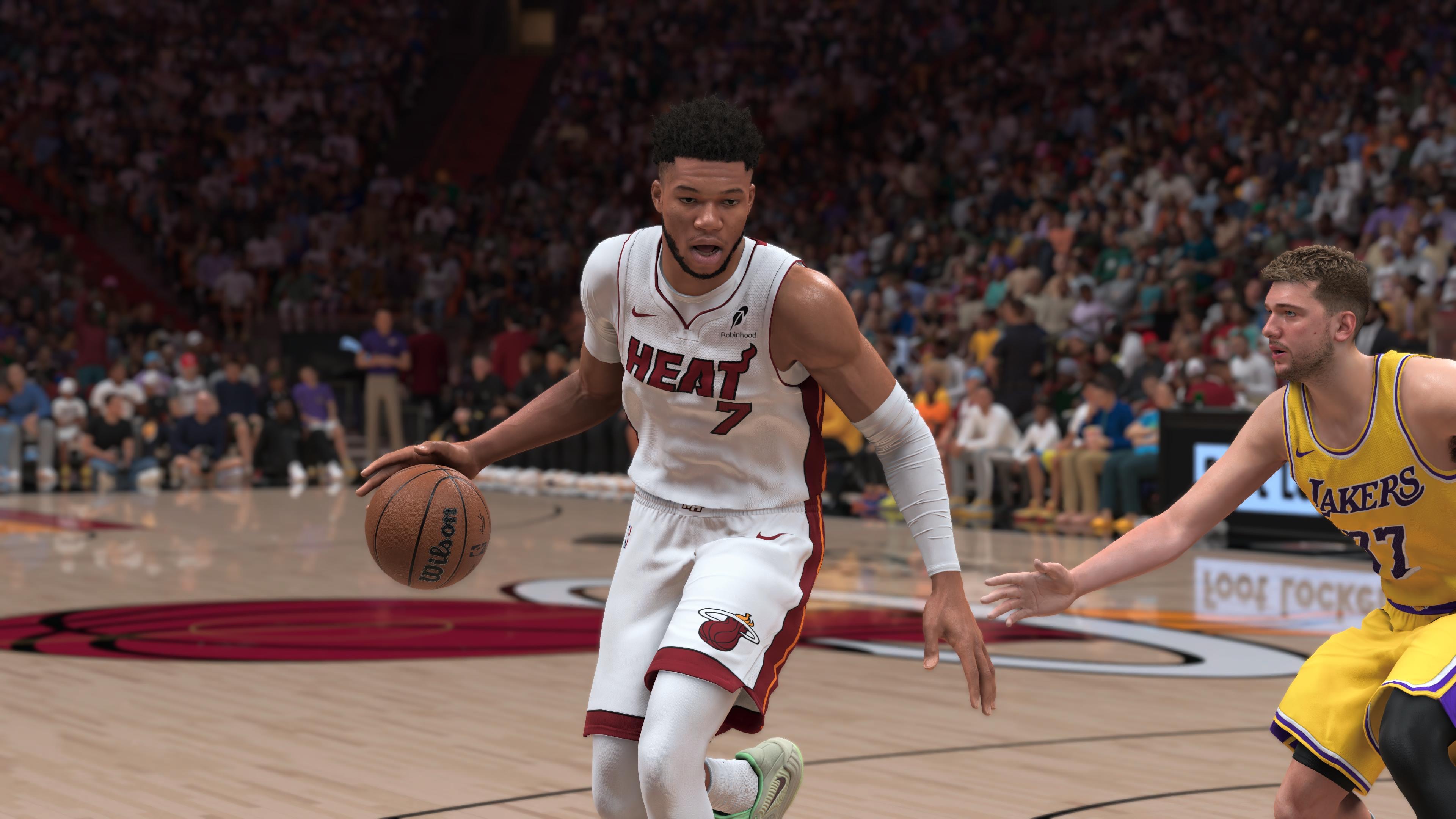 Giannis Antetokounmpo's first season with Miami doesn't result in a deep playoff run. (Screenshot/2K Games/NBA2K27)