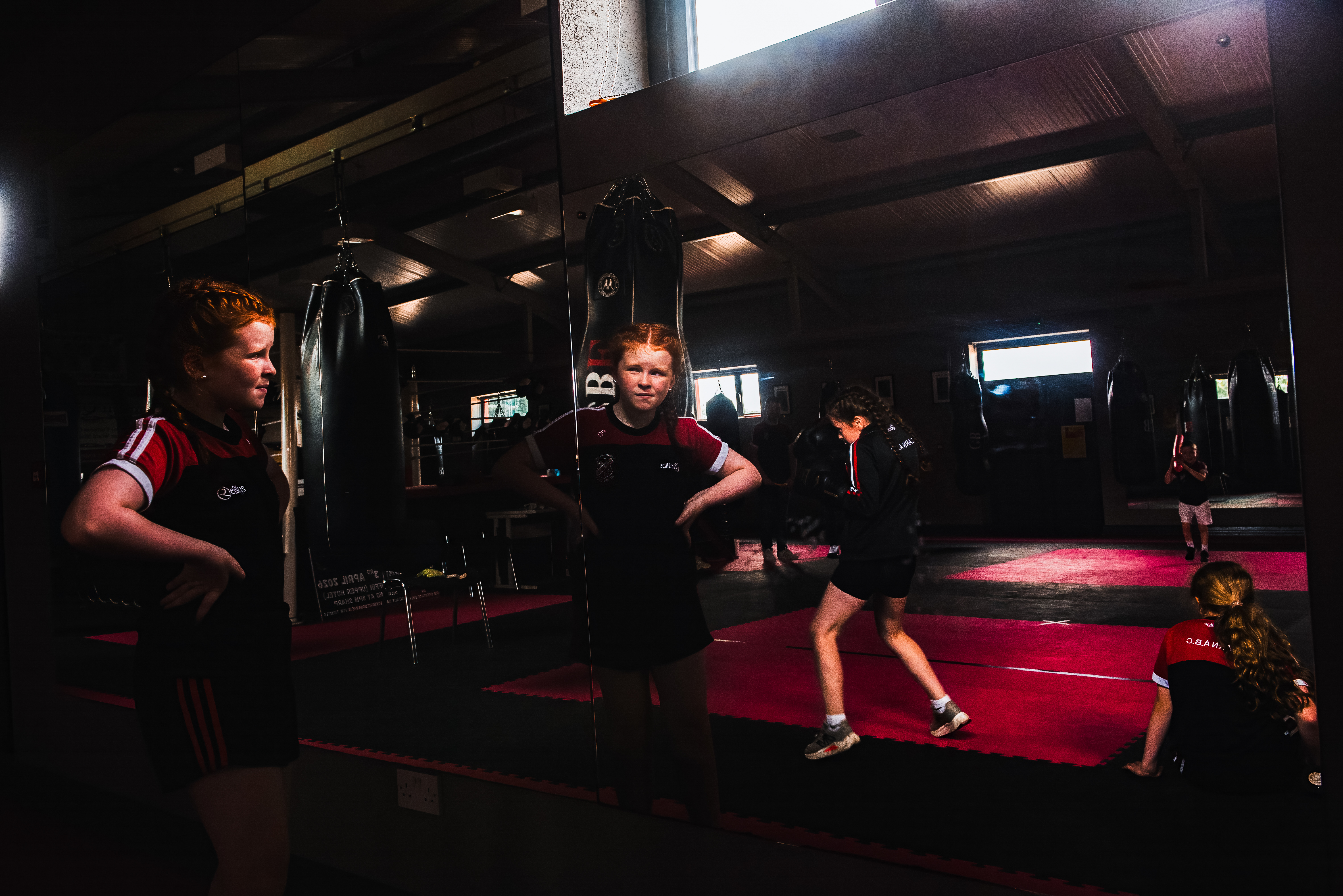 (L to R) Poppy, Age 12, Ella, Age 11, and Caitlin, Age 10; Carndonagh Boxing Club, Carndonagh