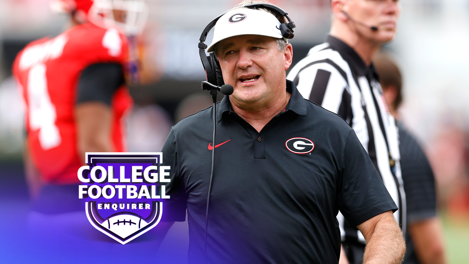 ATHENS, GA - OCTOBER 03: Head coach Kirby Smart of the Georgia Bulldogs reacts on the field during the college football game between the Vanderbilt Commodores and the University of Georgia Bulldogs on October 03, 2026 at Sanford Stadium in Athens, GA. (Photo by Jeff Robinson/Icon Sportswire via Getty Images)