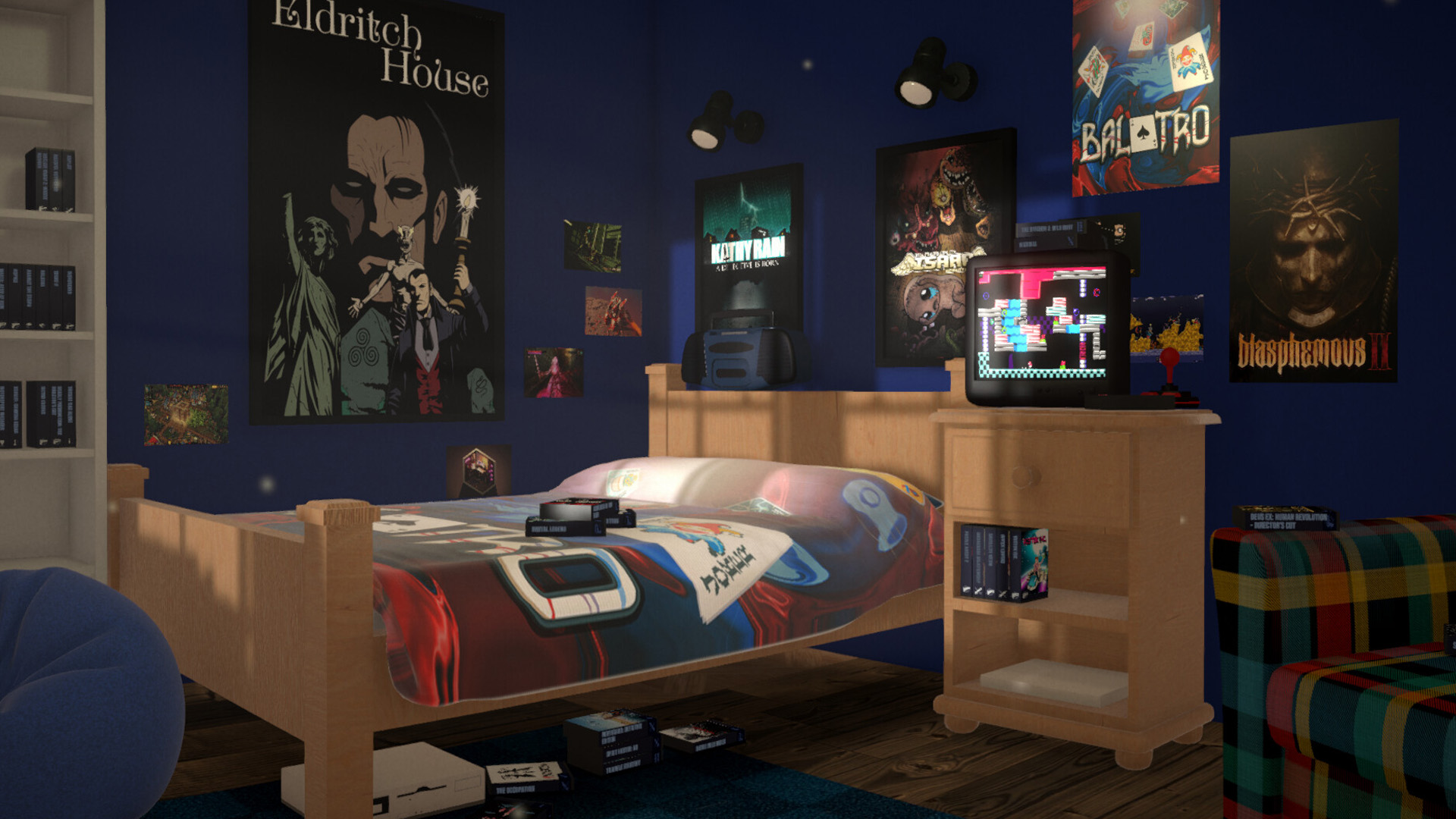 《BOXROOM》實現玩家夢想的虛擬電玩房！同步Steam收藏庫擺滿實體遊戲展示架