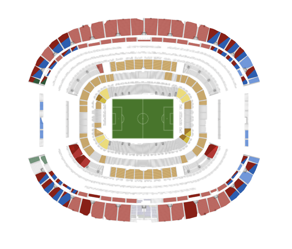 England vs. Croatia: Colored sections (FIFA)
