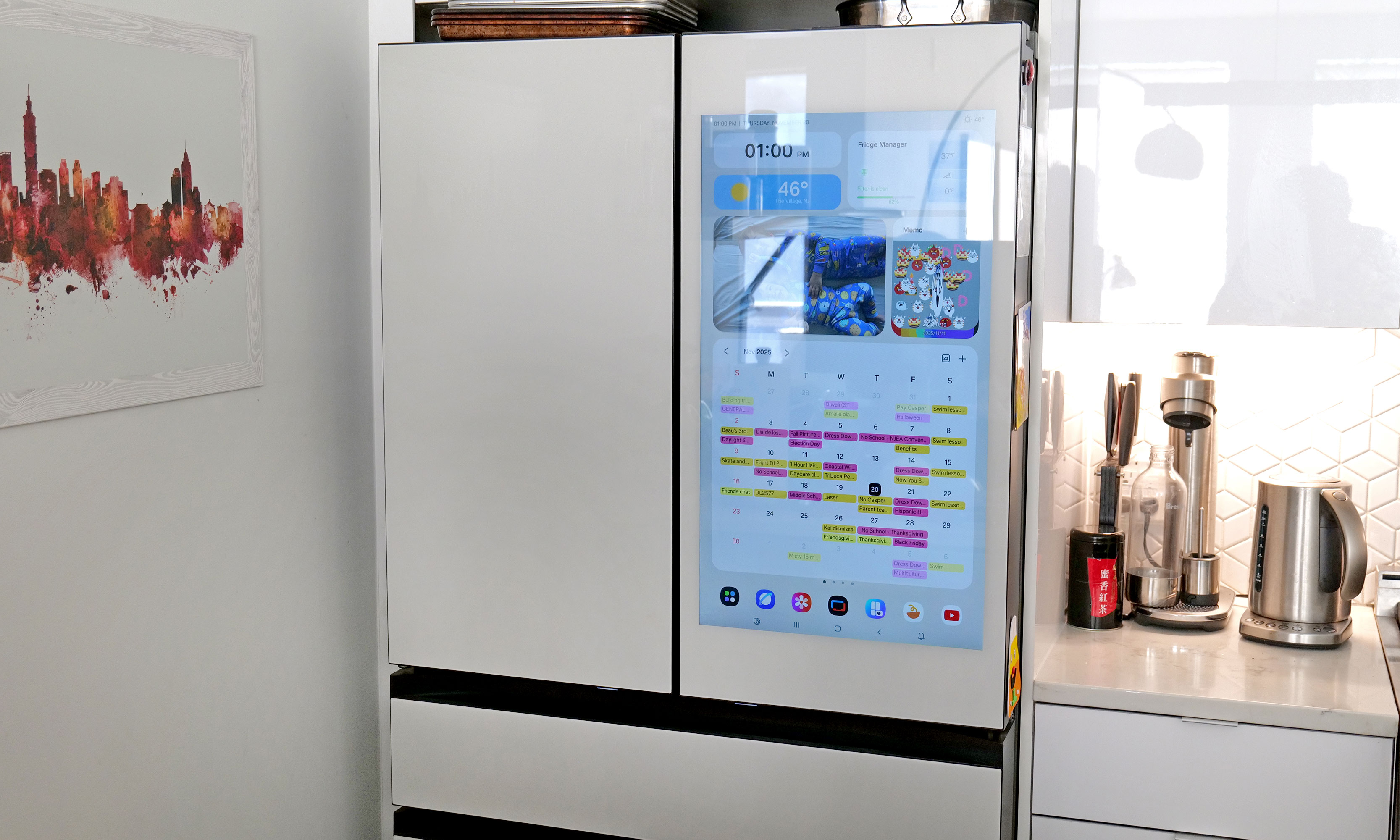 Samsung Bespoke AI 4-door refrigerator with Beverage Center