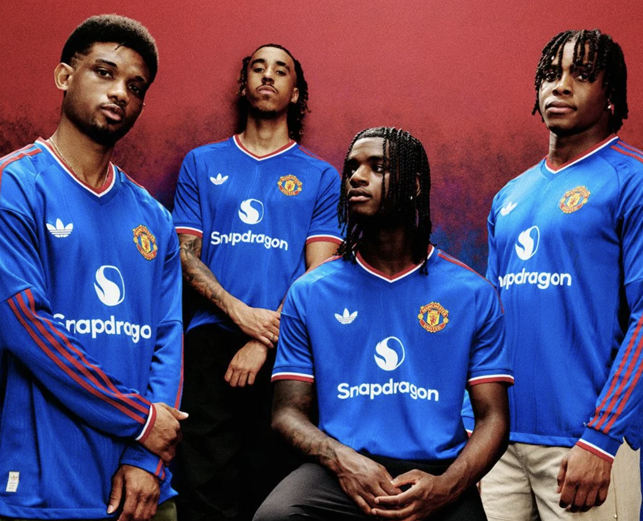 The new Manchester United away kits are inspired by theri 1988 looks and feature a wave pattern representing River Irwell. The jerseys also feature the classic Adidas Trefoil logo.