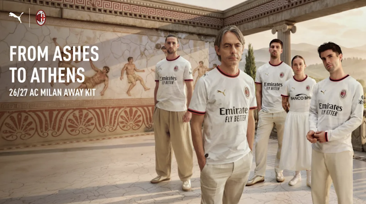 The 2005 and 2007 Champions League finals against Liverpool are the inspiration for AC Milan's away kits. The white shirts for the Rossoneri display the motto: "After Istanbul, there's always Athens," a reference to their defeat in Turkey in 2005 and victory two years later in Greece.