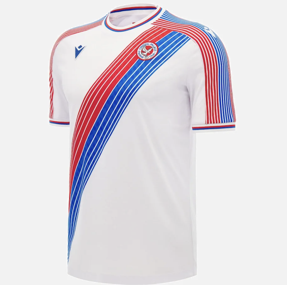 Crystal Palace's iconic slash, first introduced in 1976, is once again featured on the Premier League side's home kit. The badge has been given a retro feel with a circular crest the club first used in 1973.