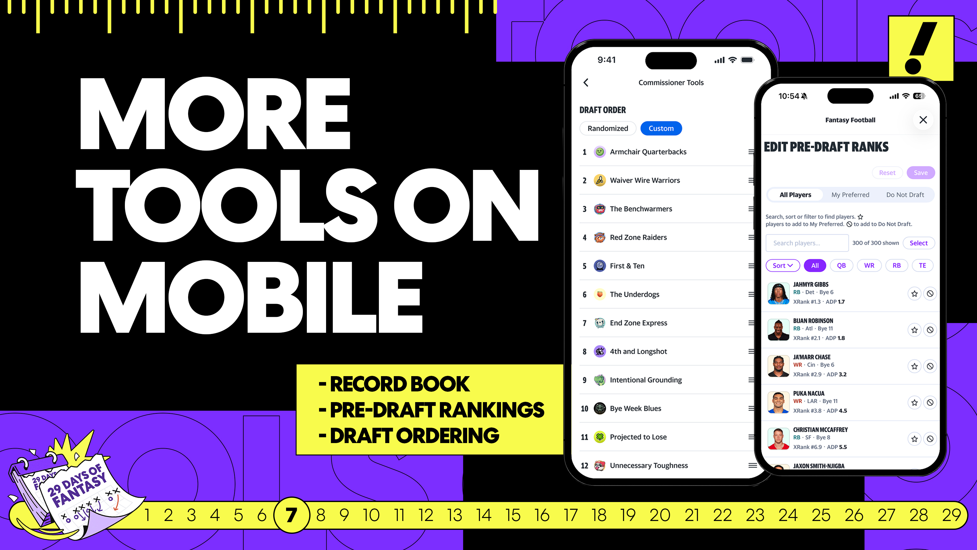 New on the app: Record Book, pre-draft rankings and draft ordering