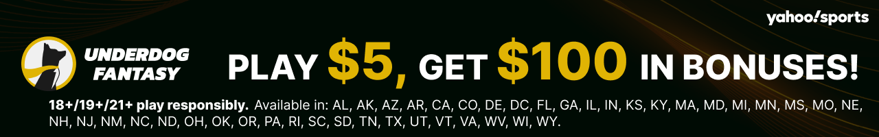 Underdog Promo Code YAHOOBONUS: Play $5 on Thursday Night Football and Get $100!