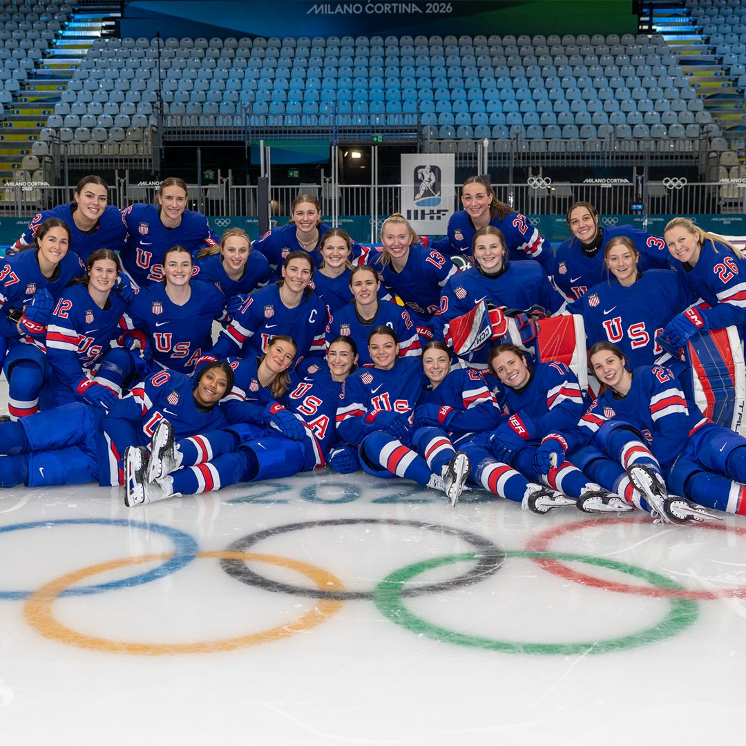 Team USA poses for a picture on Wednesday. (USA Hockey)