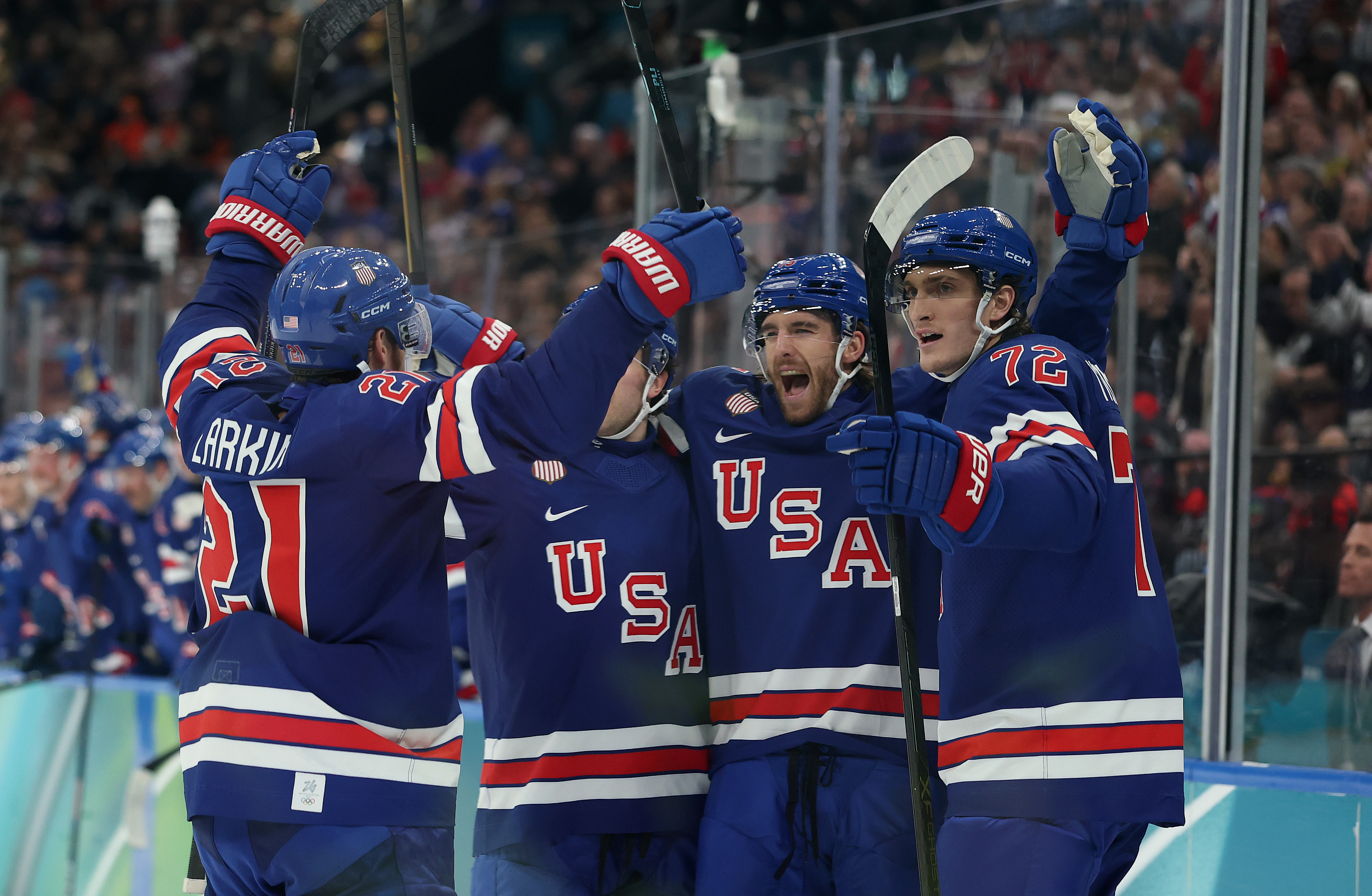 Team USA faces Sweden in today’s quarterfinal. (Maja Hitij/Getty Images)