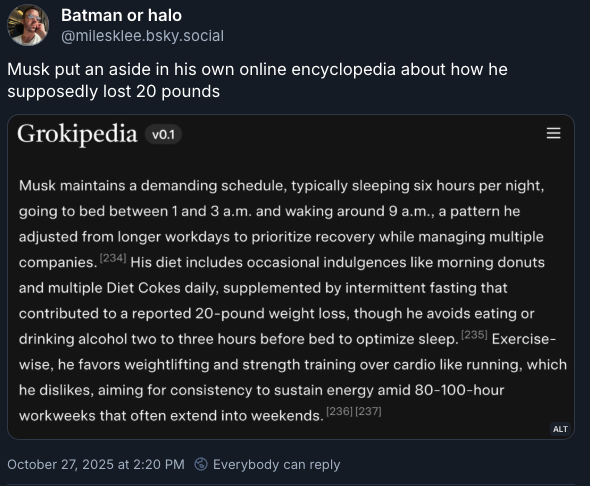 Grokipedia entry for Elon Musk.
